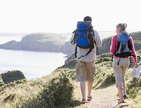 Man and woman on a hike