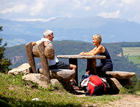 Over-50s couple on a picnic