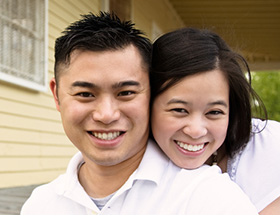 Asian woman and asian man