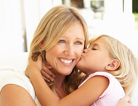 Woman in her 40s with her daughter